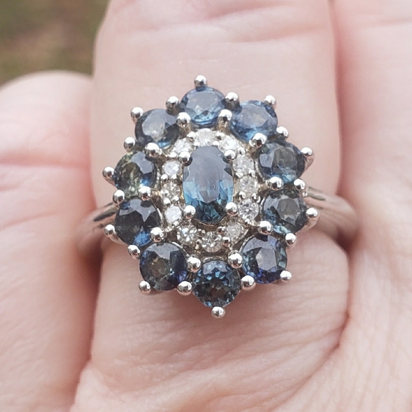 JTV Sapphire Cocktail Cluster Ring - Picture 7 of 10
